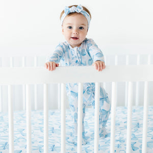 Baby Kids Bamboo Pajamas — Bow Sweet Bow Crib Sheet — Image 1