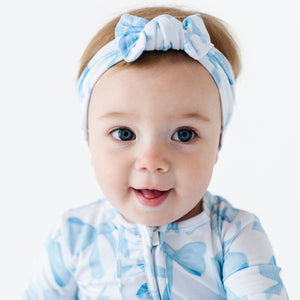 Baby Kids Bamboo Pajamas — Bow Sweet Bow Headwrap — Image 1
