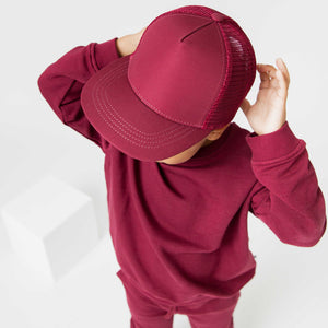 Baby Kids Bamboo Pajamas — Berry Dramatic Hat — Image 1