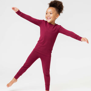 Baby Kids Bamboo Pajamas — Berry Dramatic Long Sleeve Pajama Set — Image 1