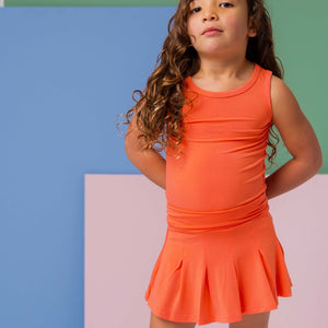 Baby Kids Bamboo Pajamas — Sweet Tangerine Racerback Top — Image 1