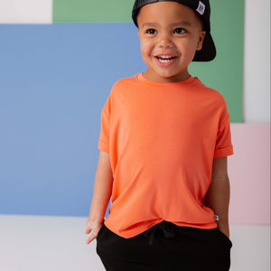 Baby Kids Bamboo Pajamas — Sweet Tangerine T-Shirt — Image 1