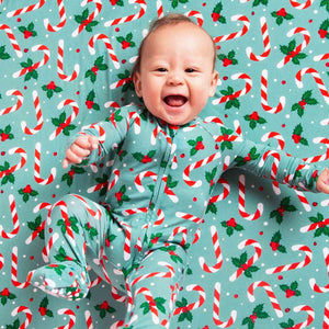 Baby Kids Bamboo Pajamas — Candy Cane Lane Bum Bum Blanket - Plush — Image 1