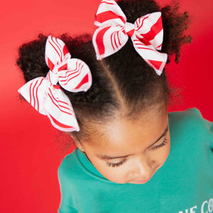 Baby Kids Bamboo Pajamas — Candy Cane Lane Woven Piggy Clip Set — Image 1