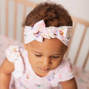 Baby Kids Bamboo Pajamas — Carousel Wishes Headwrap — Image 1