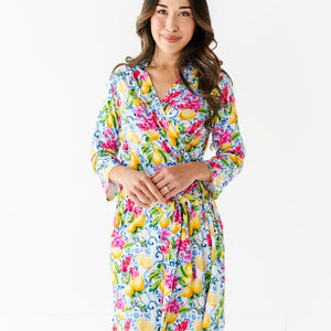 Baby Kids Bamboo Pajamas — Carpe Lemon Women's Robe — Image 1