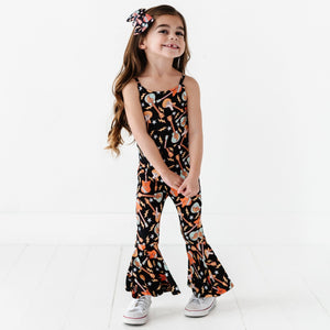 Baby Kids Bamboo Pajamas — Caught in a Jam Bell Bottom Jumpsuit — Image 1