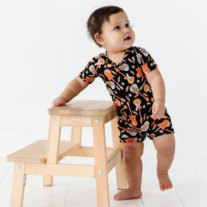 Baby Kids Bamboo Pajamas — Caught in a Jam Shortie Romper — Image 1