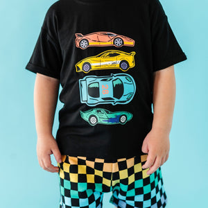 Baby Kids Bamboo Pajamas — Check Me Out T-Shirt & Shorts Set — Image 1
