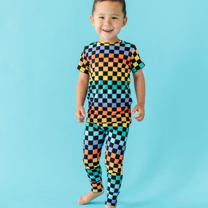 Baby Kids Bamboo Pajamas — Check Me Out Two-Piece Pajama Set — Image 1