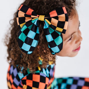 Baby Kids Bamboo Pajamas — Check Me Out Woven Alligator Clip — Image 1