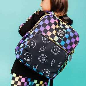 Baby Kids Bamboo Pajamas — Checkered Charm Kid's Backpack — Image 1