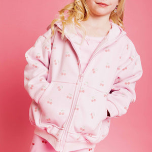 Baby Kids Bamboo Pajamas — Cherry Sweet Zip-Up Hoodie — Image 1