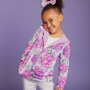 Baby Kids Bamboo Pajamas — You Had Me at Hydrangea Convertible Jacket — Image 1