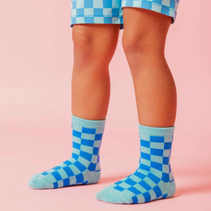 Baby Kids Bamboo Pajamas — Cool Checks Bamboo Striped Varsity Socks — Image 1