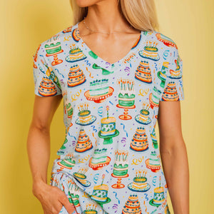 Baby Kids Bamboo Pajamas — Piece O'Cake Women's Short Sleeve T-Shirt — Image 1