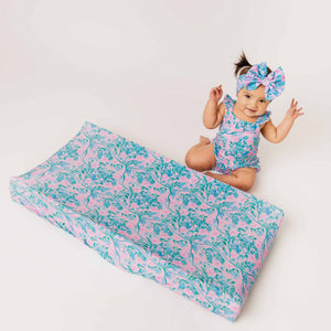 Baby Kids Bamboo Pajamas — Botanically Speaking Changing Pad Cover — Image 1