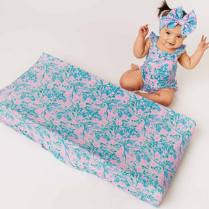 Baby Kids Bamboo Pajamas — Botanically Speaking Changing Pad Cover — Image 1