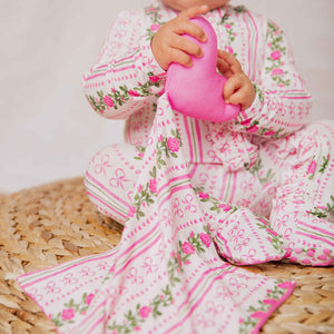 Baby Kids Bamboo Pajamas — Bowquet of Roses Lovey — Image 1