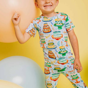 Baby Kids Bamboo Pajamas — Piece O'Cake Short Sleeve Pajama Set — Image 1