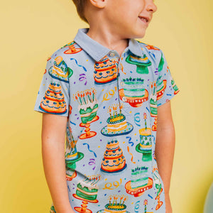 Baby Kids Bamboo Pajamas — Piece O'Cake Boy's Polo — Image 1