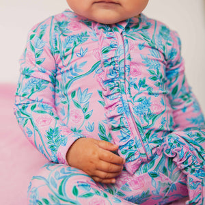 Baby Kids Bamboo Pajamas — Botanically Speaking Footie — Image 1