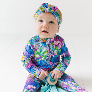 Baby Kids Bamboo Pajamas — Flocking Fabulous Footie — Image 1
