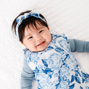 Baby Kids Bamboo Pajamas — My Something Blue Headwrap — Image 1