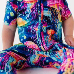Baby Kids Bamboo Pajamas — Don't Be Jelly Short Sleeve Romper — Image 1