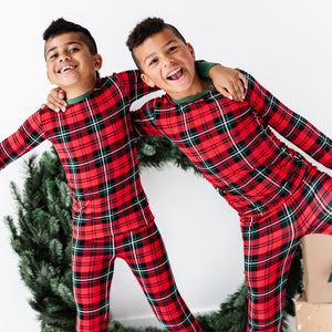 Baby Kids Bamboo Pajamas — You Plaid Me At Hello Two-Piece Pajama Set — Image 1