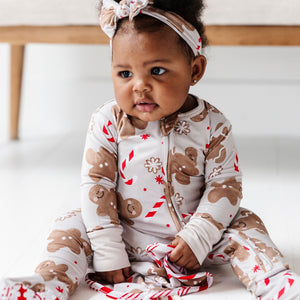 Baby Kids Bamboo Pajamas — Baking Spirits Bright Footie — Image 1