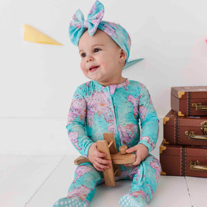 Baby Kids Bamboo Pajamas ā For What It's Earth Footie ā Image 1