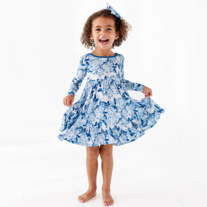 Baby Kids Bamboo Pajamas — My Something Blue Girls Dress & Shorts Set — Image 1