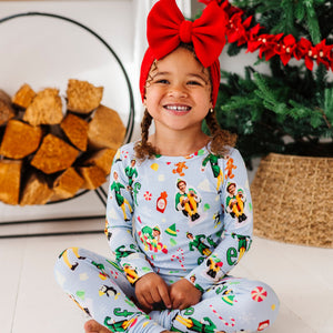 Baby Kids Bamboo Pajamas — Buddy The Elf™ Two-Piece Fold Over Waistband Pajama Set — Image 1