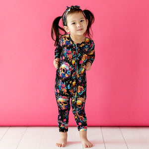 Baby Kids Bamboo Pajamas — Frida Skuhlo Ruffle Romper — Image 1