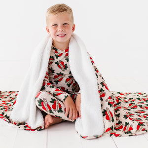 Baby Kids Bamboo Pajamas — Mama's Boy Bum Bum Blanket - Plush — Image 1