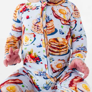 Baby Kids Bamboo Pajamas — Resting Brunch Face Convertible Romper — Image 1