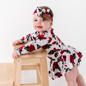 Baby Kids Bamboo Pajamas — The Final Rose Ruffle Dress — Image 1