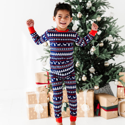 Deer Santa Two-Piece Pajama Set