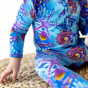 Baby Kids Bamboo Pajamas — Mixed Emoceans Footie — Image 1