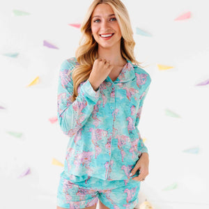 Baby Kids Bamboo Pajamas ā For What It's Earth Women's Collar Shirt & Shorts Set ā Image 1