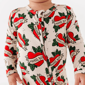Baby Kids Bamboo Pajamas — Mama's Boy Footie — Image 1