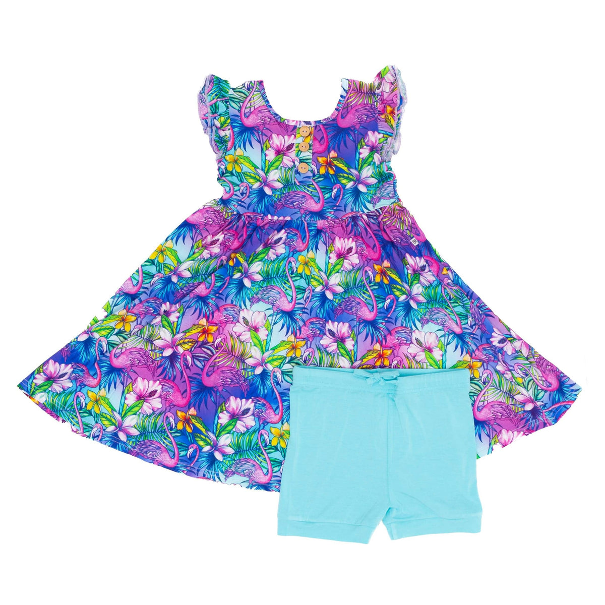 Flocking Fabulous Girls Dress Shorts Set