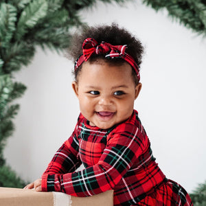 Baby Kids Bamboo Pajamas — You Plaid Me At Hello Headwrap — Image 1