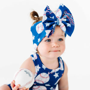 Baby Kids Bamboo Pajamas — Perfect Catch Biggie Bow — Image 1
