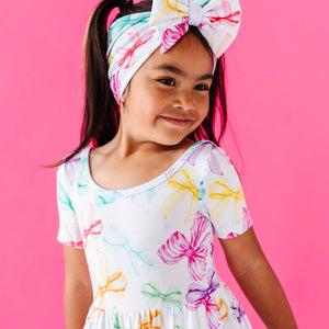 Baby Kids Bamboo Pajamas — You Bow Me Away Biggie Bow — Image 1