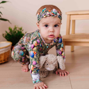 Baby Kids Bamboo Pajamas — Gang's All Hare Headwrap — Image 1