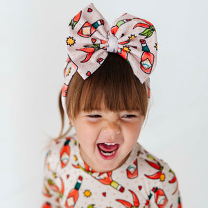 Baby Kids Bamboo Pajamas — Too Hot to Handle Biggie Bow — Image 1