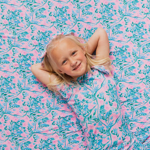 Baby Kids Bamboo Pajamas — Botanically Speaking Ruffle Bum Bum Blanket — Image 1