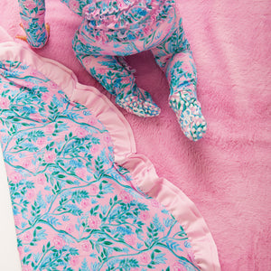 Baby Kids Bamboo Pajamas — Botanically Speaking Ruffled Minky Blanket — Image 1
